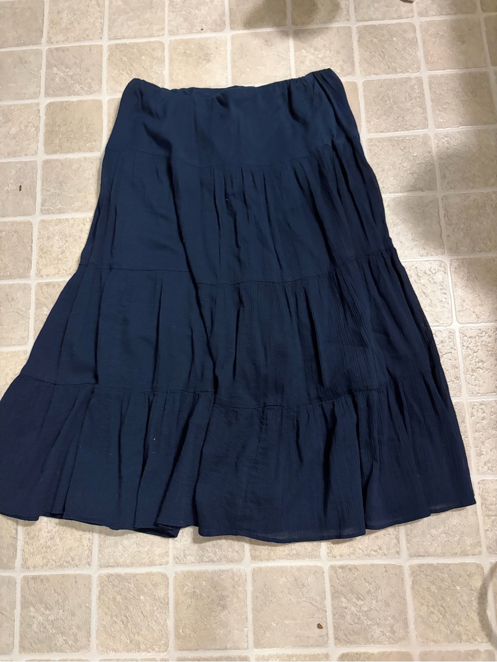 croft & barrow Navy Tiered Midi Skirt